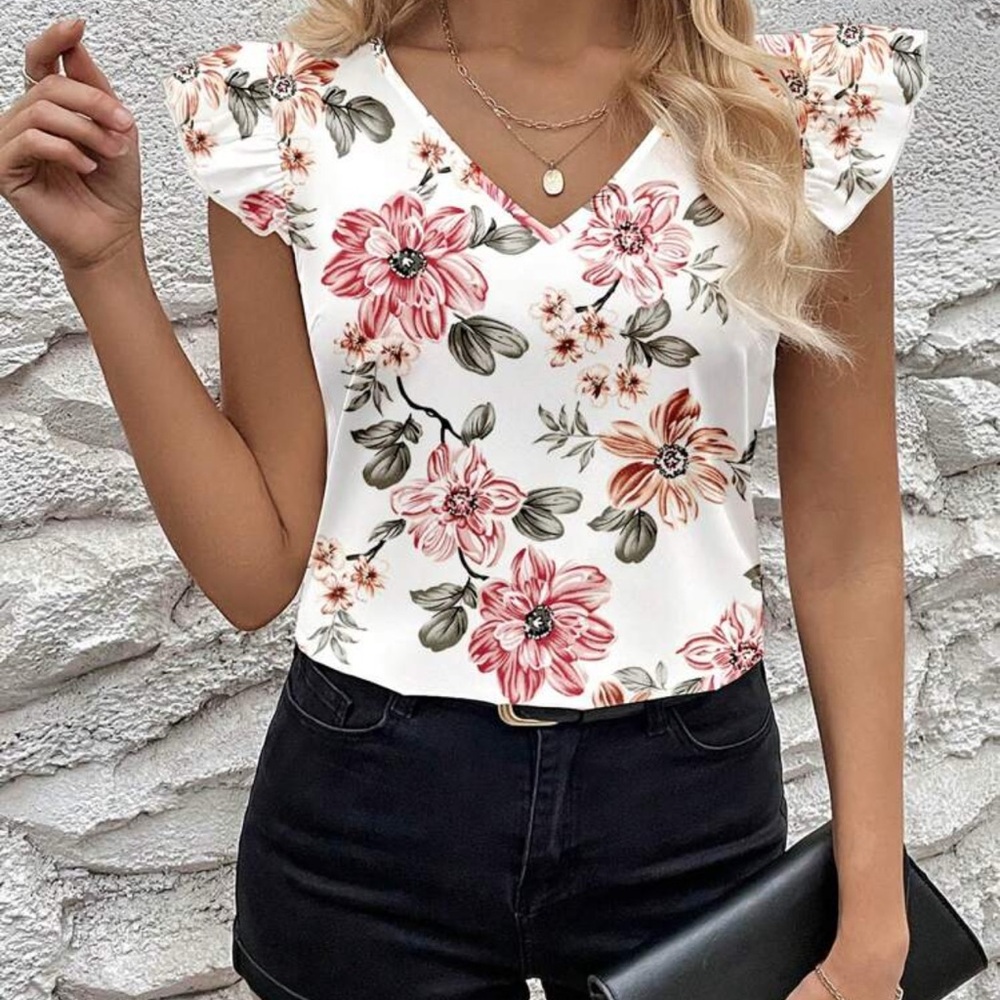 Shein floral blouse